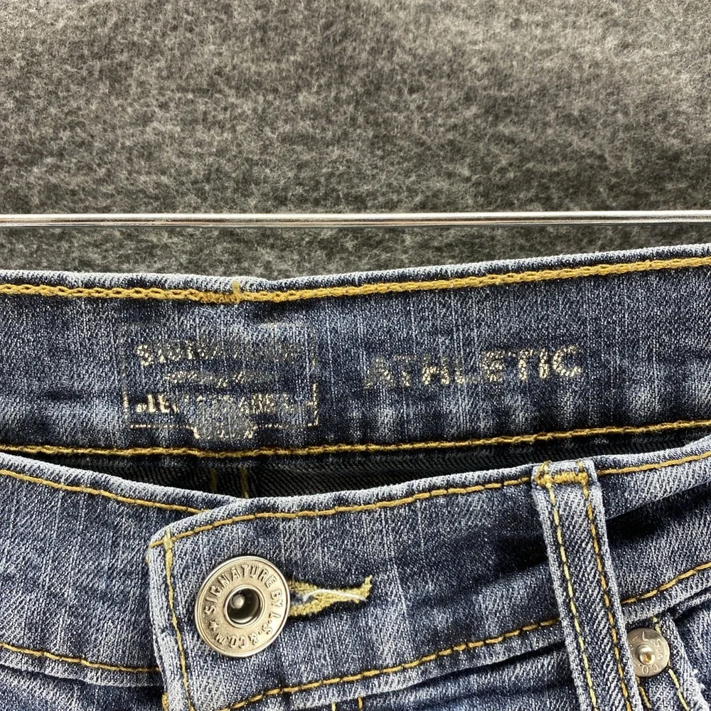Levis Jeans Mens 34x30‎ Blue Athletic Mid Rise Denim Stretch Western Straight